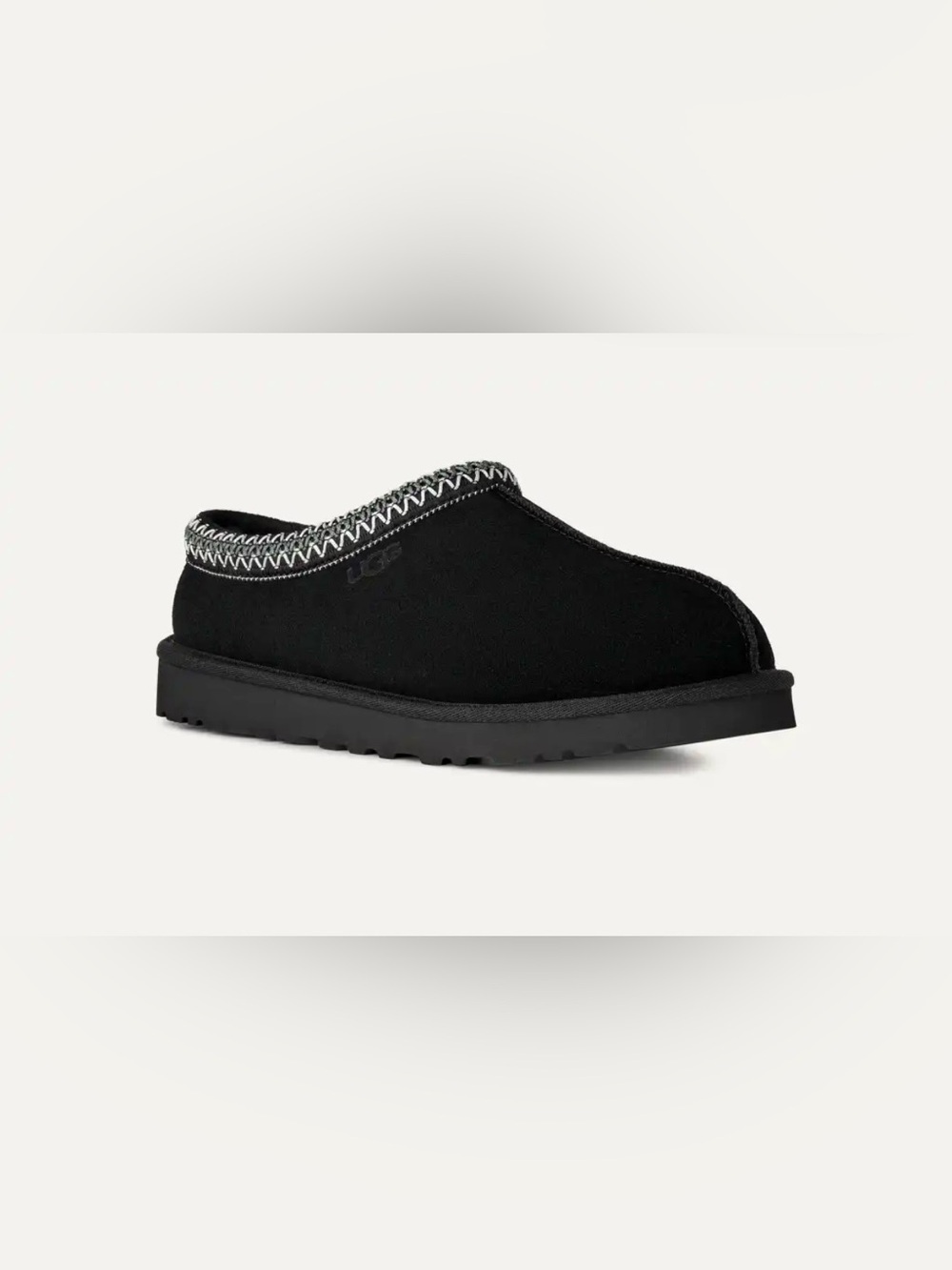 UGG Black Suede Slip-On Loafers with Contrast Stitching